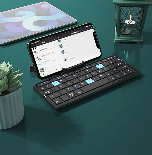 Folding Bluetooth keyboard and mouse set, suitable for mobile phones, Ipad; Android and Apple systems