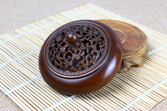 Antique copper stove pure copper incense stove incense stove Xuande stove sandalwood incense stove Fugui flower incense stove