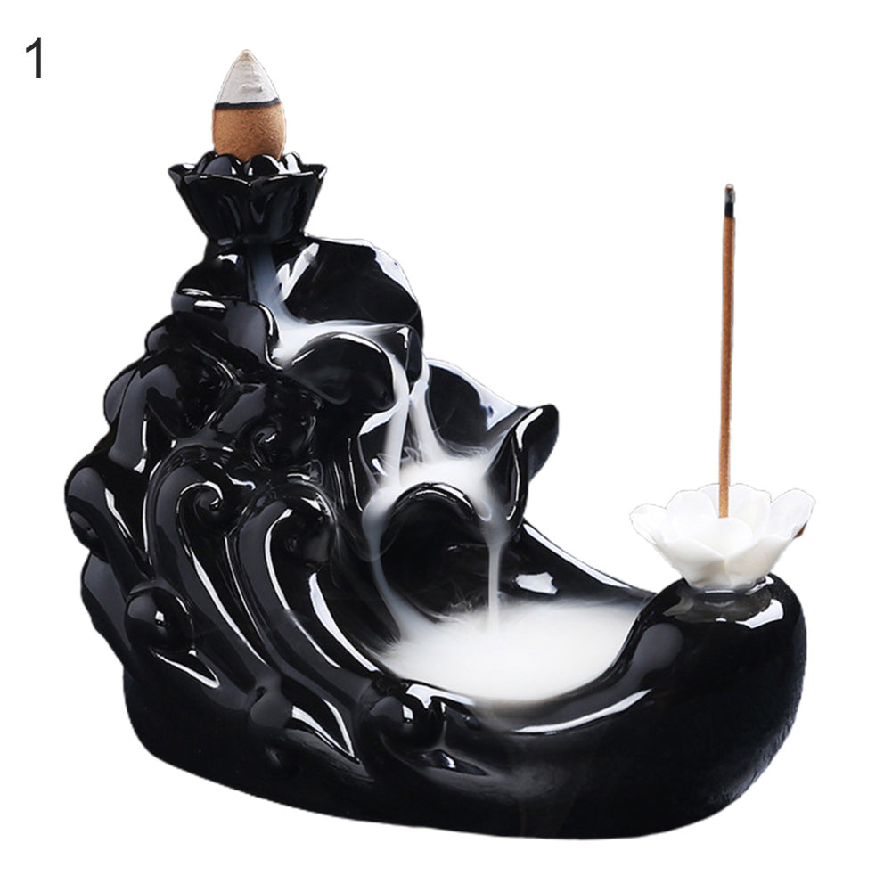 Backflow Incense Burner - Ceramic Backflow Incense Holder | Handcrafted  Resin Censer Stand | Waterfall Incense Burner For Home Office Yoga Ornament